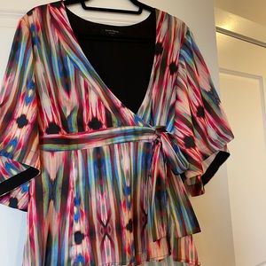 Nanette Lepore Striped Blouse with Side Tie.   Size 14